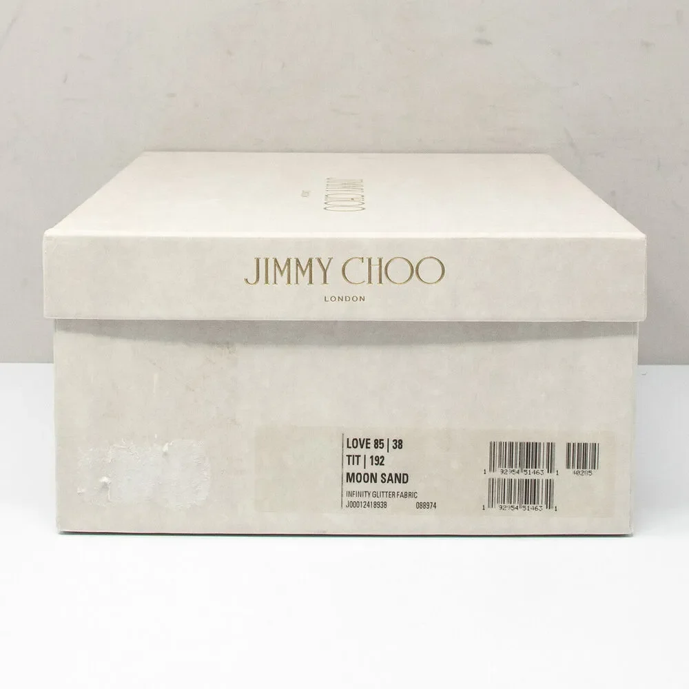 Jimmy Choo Gold Glitter Pointed-Toe Heels - Picture 7 of 8